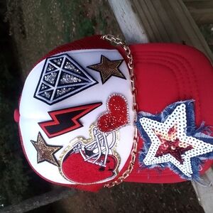 Kids Red Star and Diamond Patch Cap